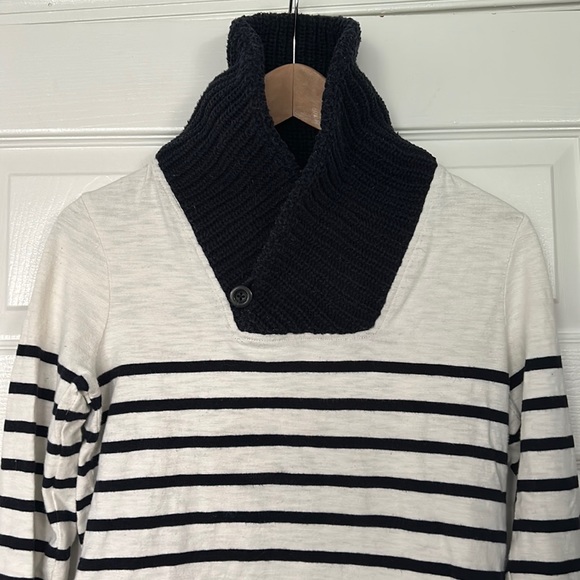 J. Crew Shawl-Collar Stripe Sweatshirt XS - Picture 3 of 10